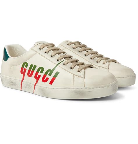 gucci low top sneakers white|gucci distressed sneakers.